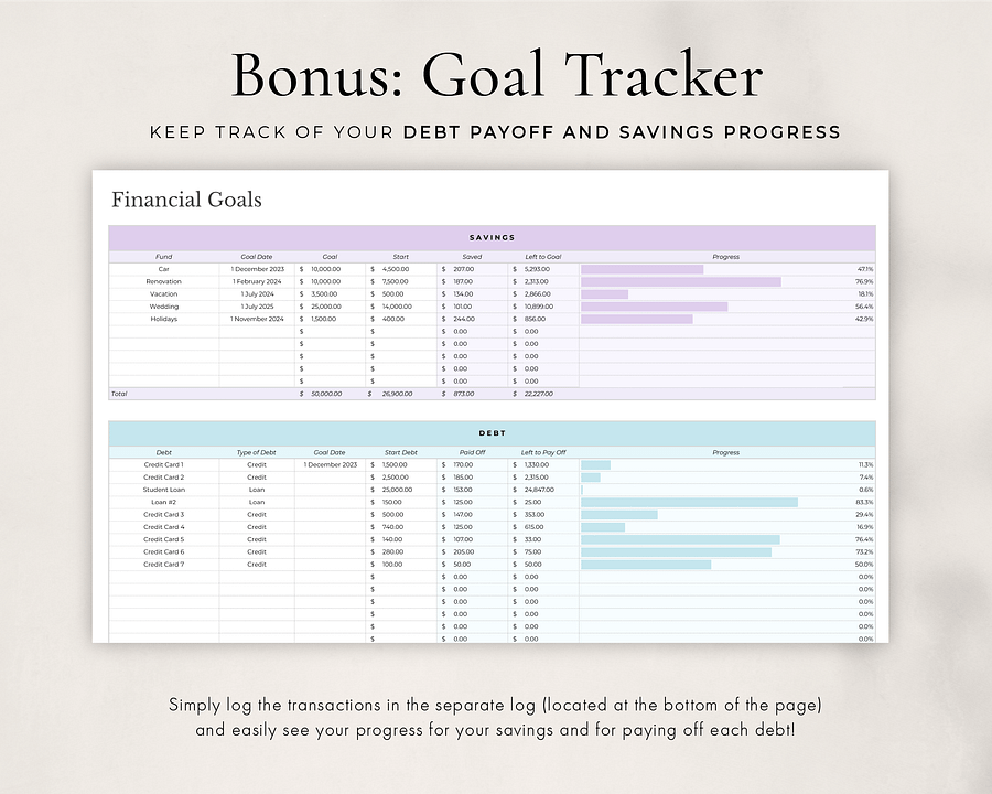 Simple Budget Planner Spreadsheet for Google Sheets product image (6)