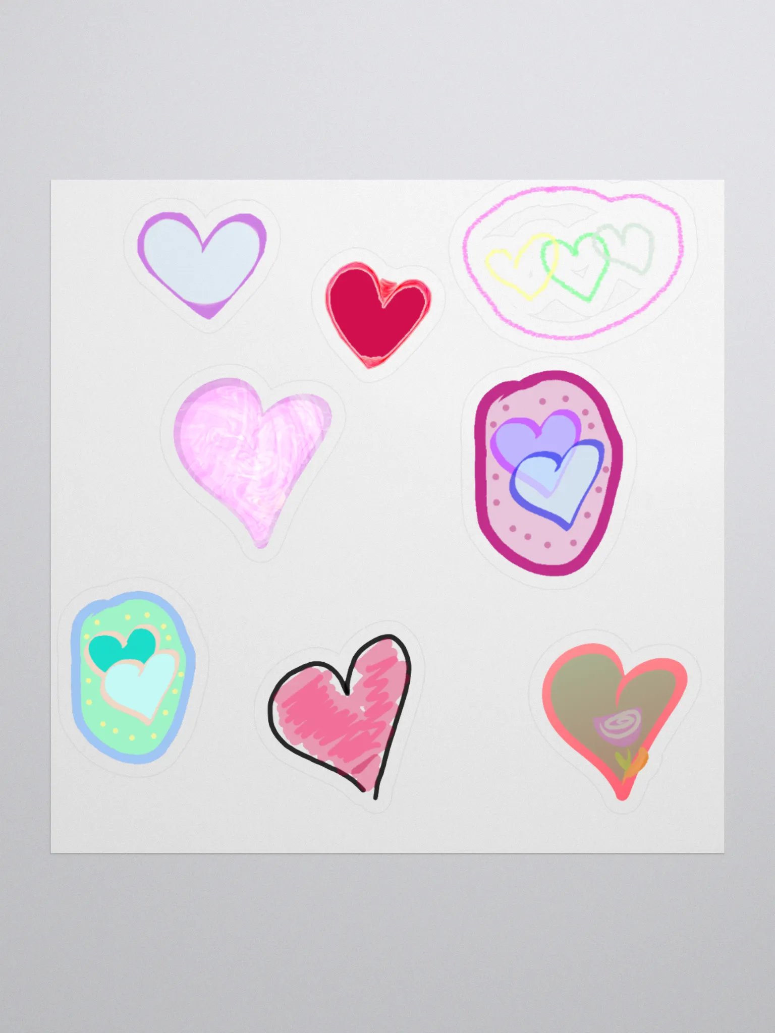 Kiss Cut Stickers with heart designs product image (1)