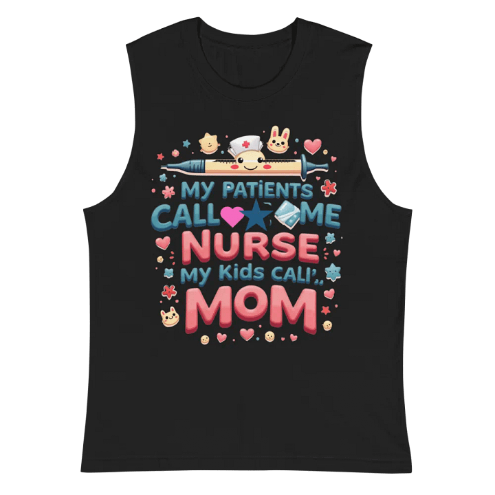 Nurse Mom Cutesy Muscle Tank product image (3)