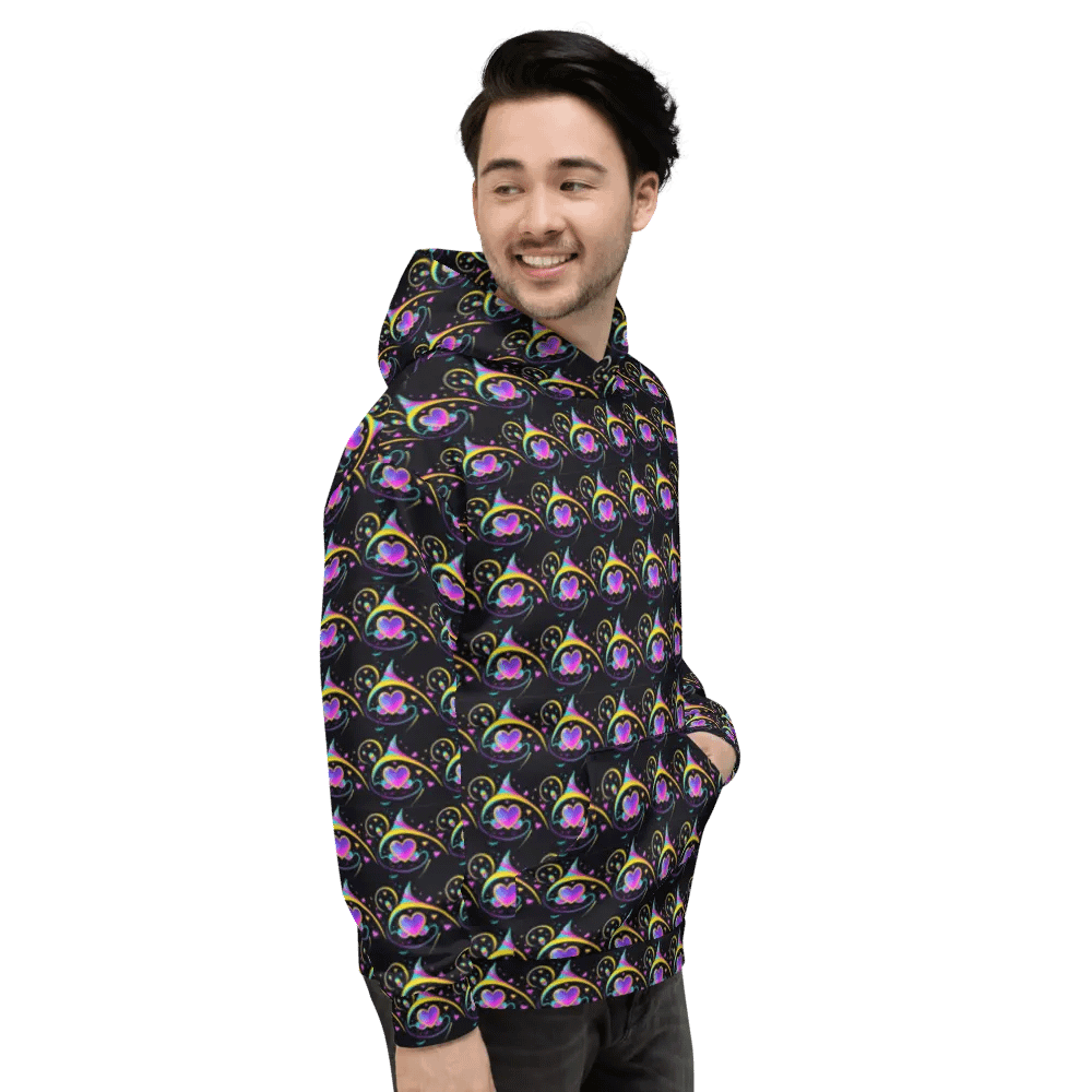 Valentines Heart All Over Print Hoodie product image (9)