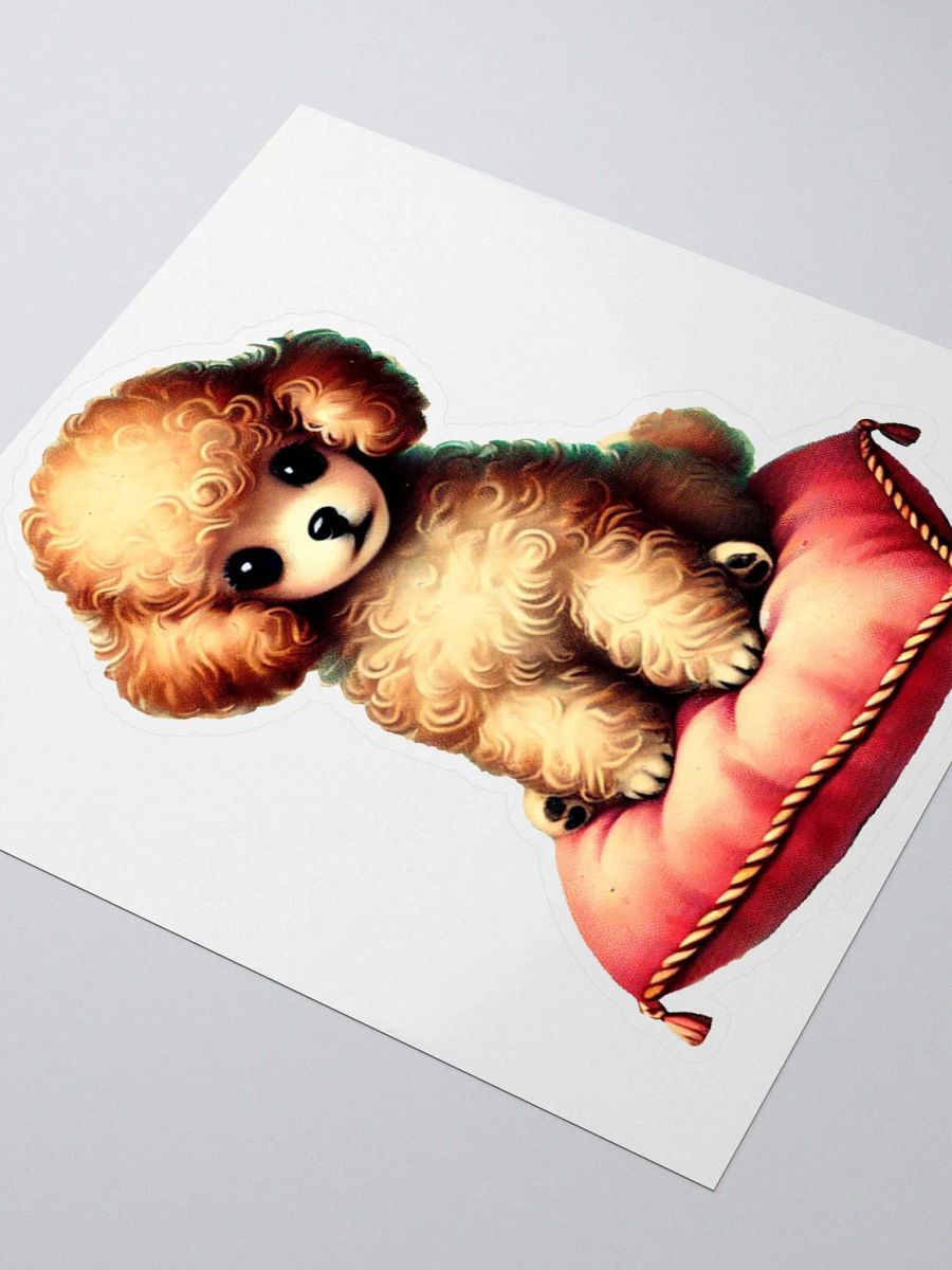 Fluffy Poodle Puppy Dog Kiss Cut Stickers product image (8)
