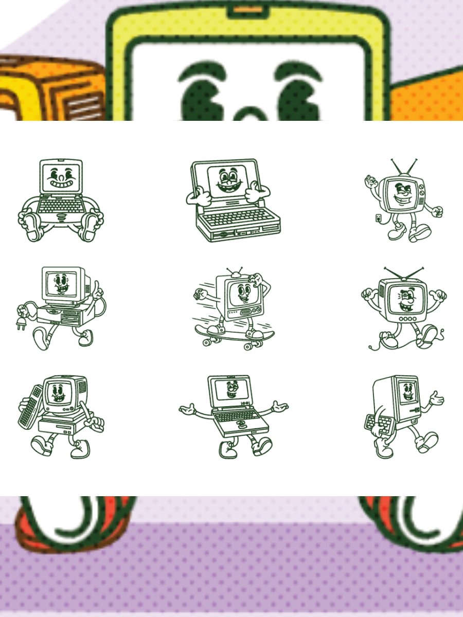 Retro Electronic Character Illustration product image (2)