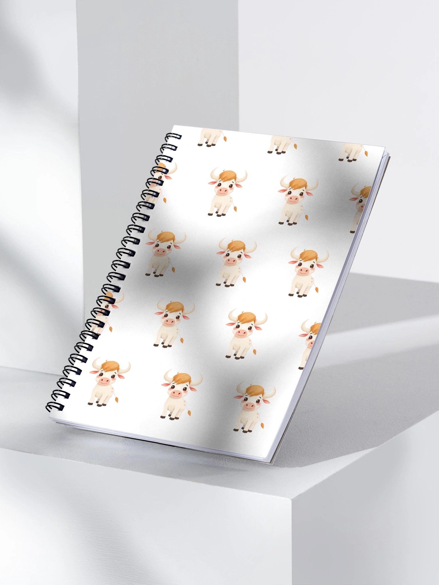 Whimsical Cow Cartoon Spiral Notebook product image (3)