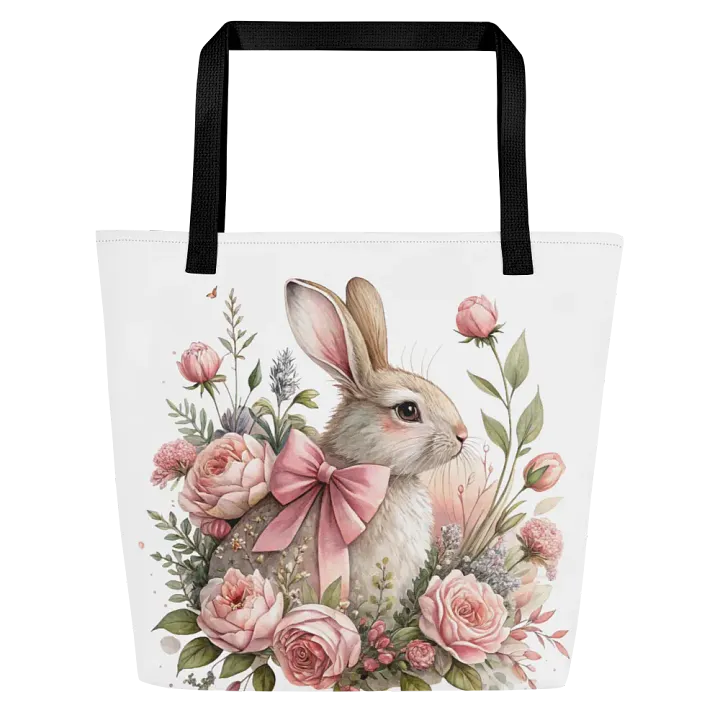 Floral Bunny Delight Tote Bag product image (2)