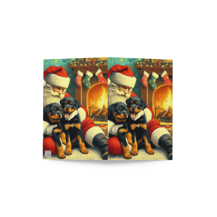 Rottweiler Santa's Paws Christmas Greeting Card product image (4)