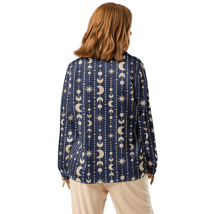 Celestial Dreams - Stars and Moons Women's Pajama Shirt product image (2)