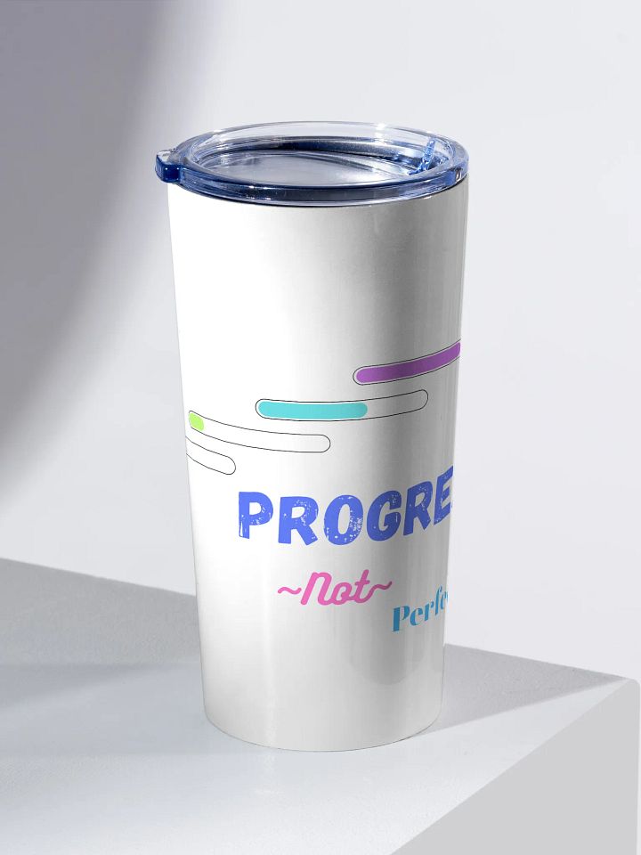 Colorful 20 oz Stainless Steel Tumbler: Progress, not Perfection product image (2)