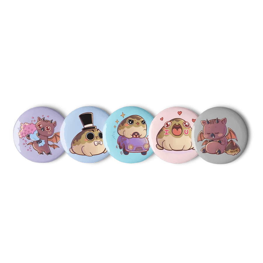 Mr Wawa & Tutzi Set of Pin Buttons product image (1)