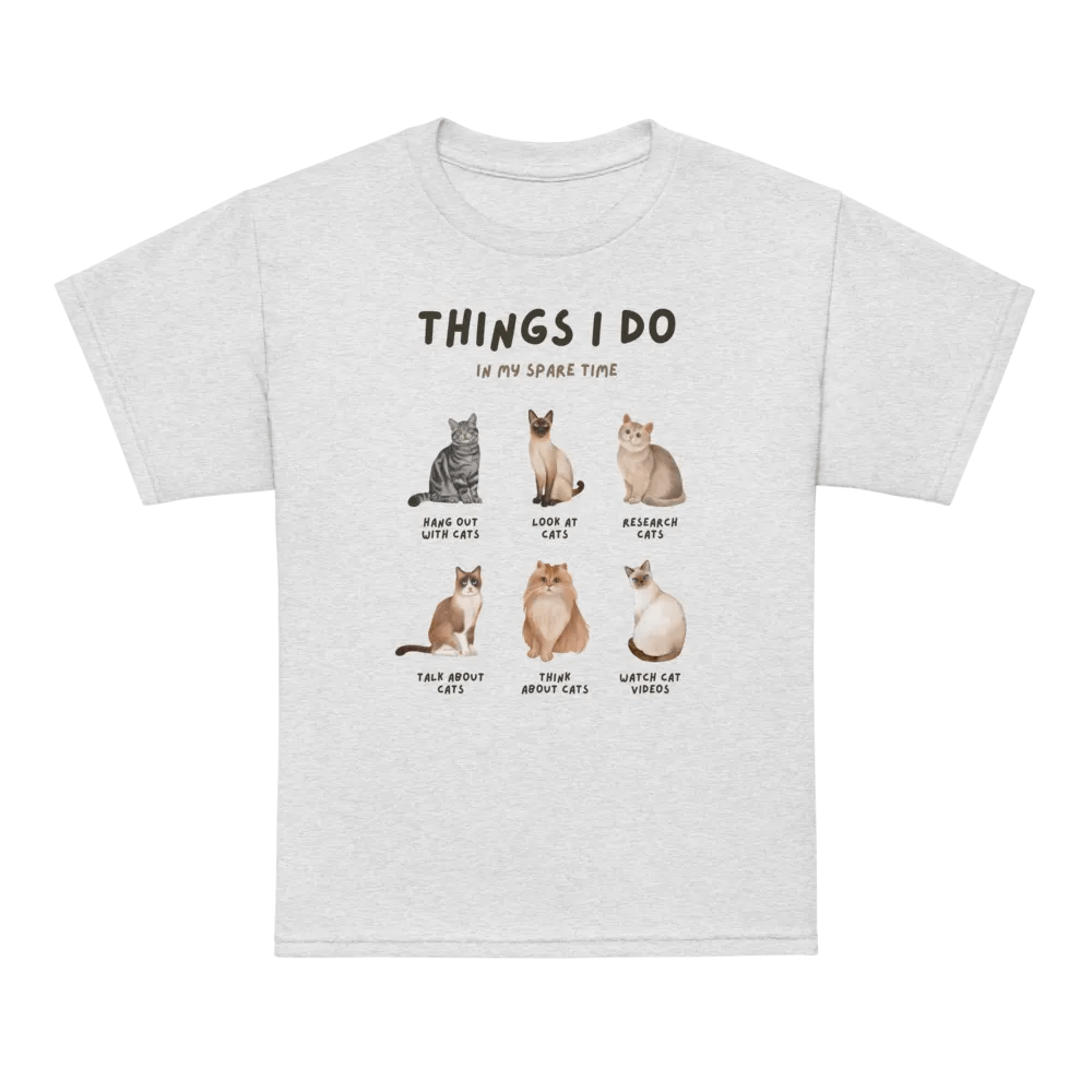 Things I Do: Cat Edition Kids Tee product image (23)