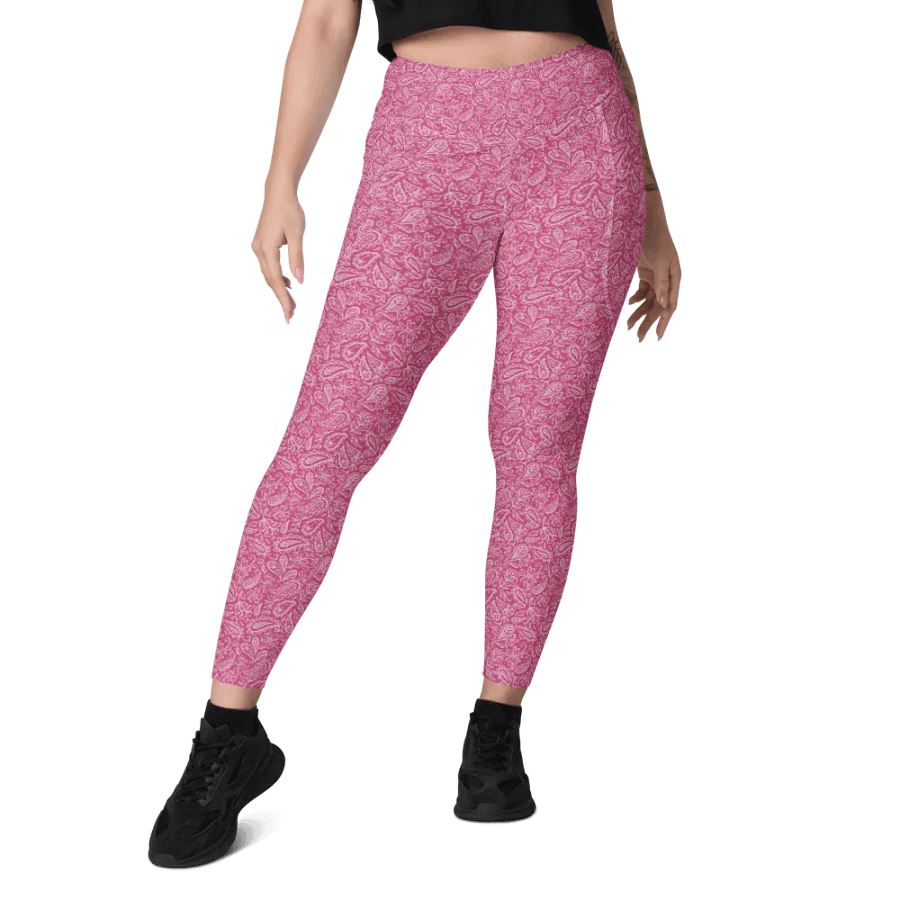 Dk Pink All-Over Print Leggings with Pockets product image (8)