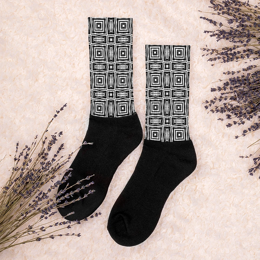 Abstract Monochrome Repeating Pattern Unisex Socks product image (7)