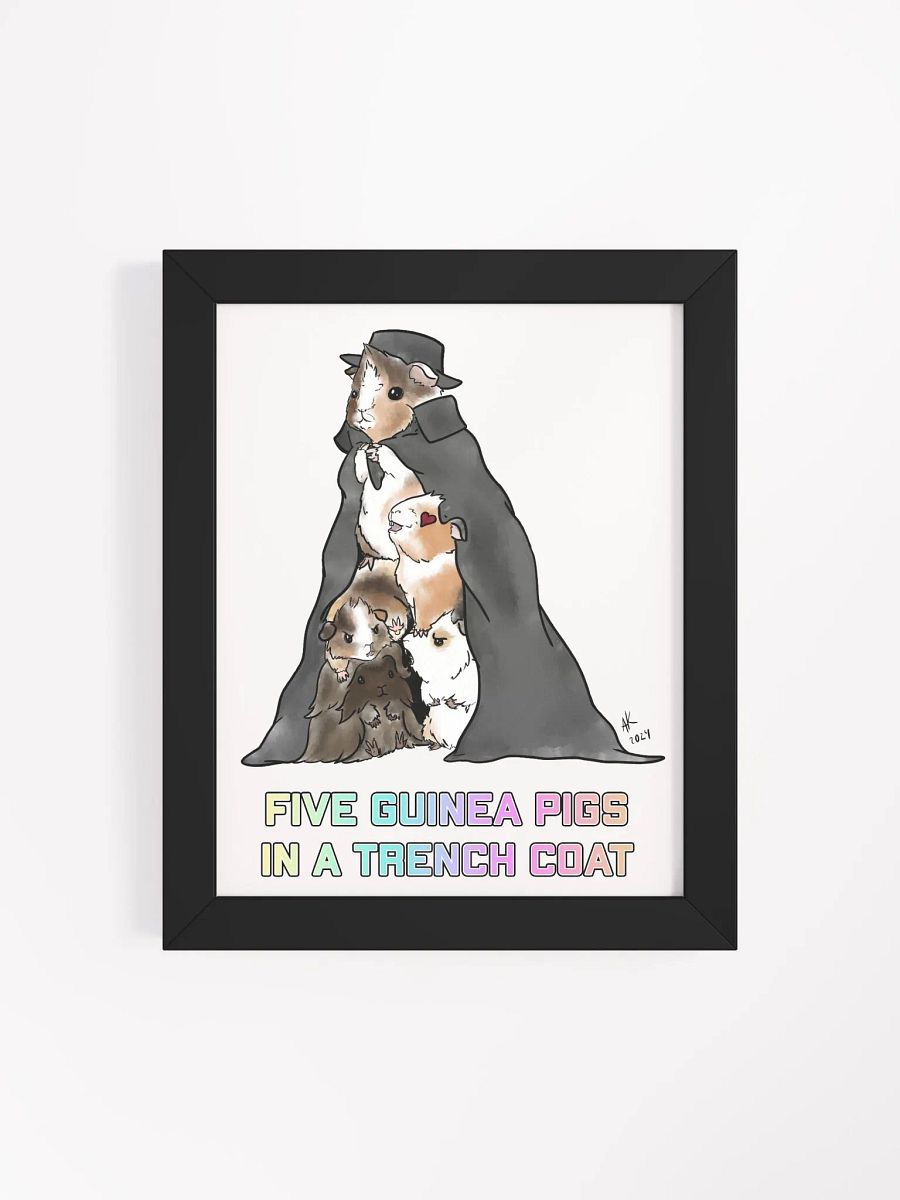 Framed Five Guinea Pigs in a Trench Coat Art Print product image (12)