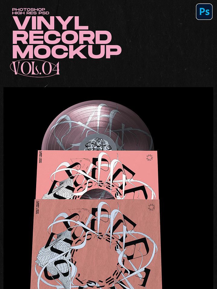 Vinyl Records Mockup Vol. 4 (PSD) product image (1)