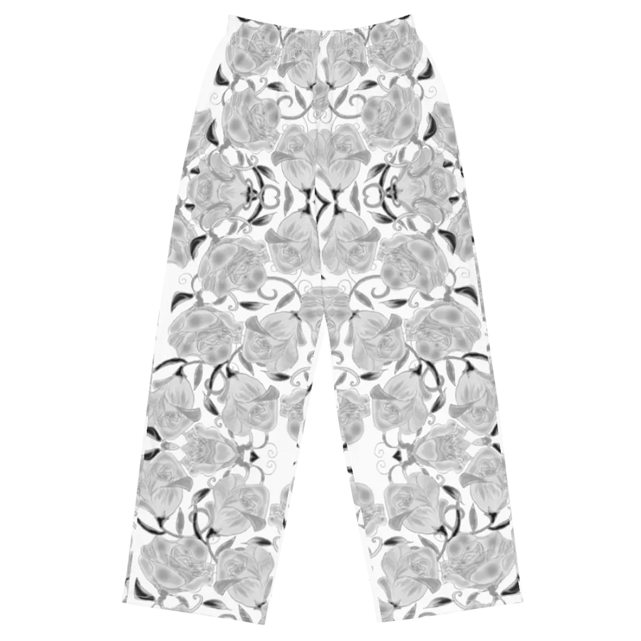 Gray Roses on White Wideleg Pants product image (3)