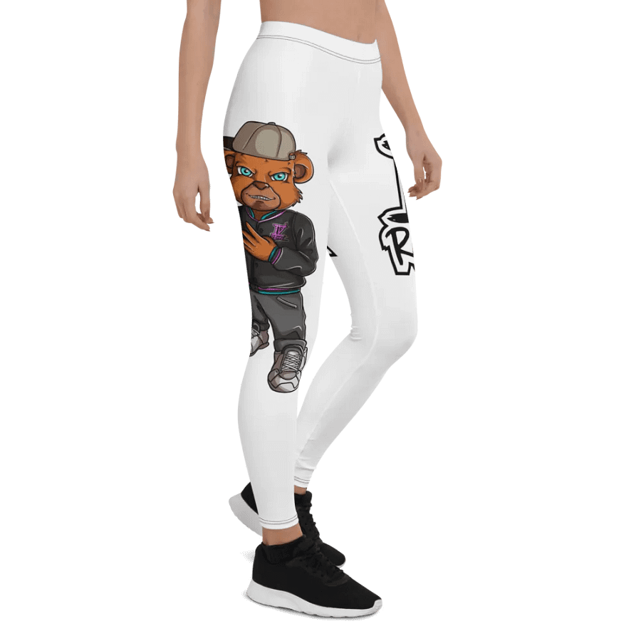 Standing Bear White All-Over Print Leggings product image (6)