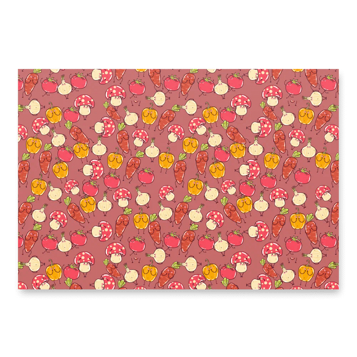 Fun and Cute Vegetable Vegetable Wrapping Paper product image (2)