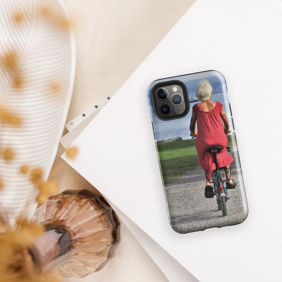 Vintage Bicycle Ride Phone Case Featuring an Elderly Woman product image (30)