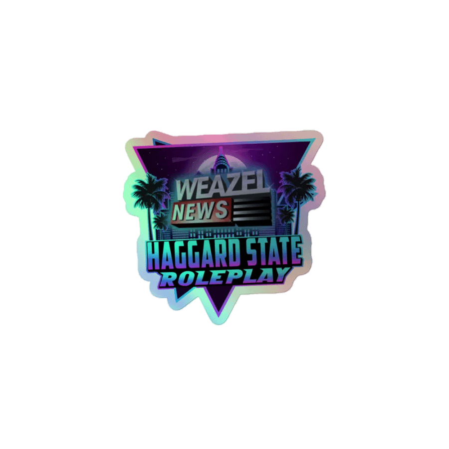 Kiss-Cut Weazel News HSRP Logo Holographic Sticker Sheet product image (1)
