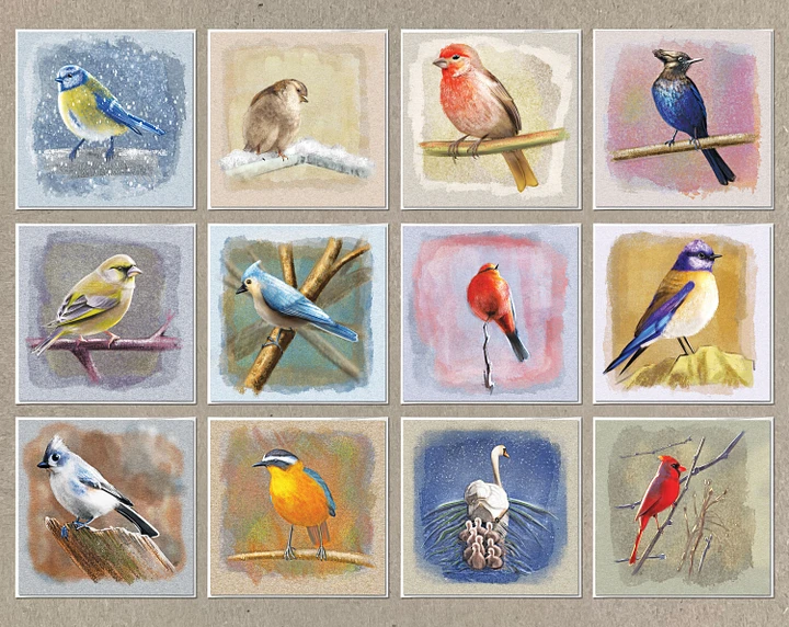 Birds of a Feather Greeting Cards, 5.5x5.5