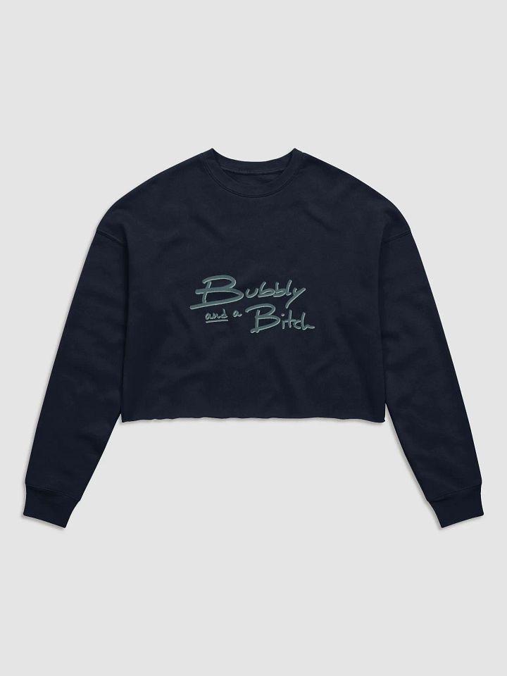 Bubbly and a B*tch (fir shadow design) women's fleece crop sweatshirt product image (18)