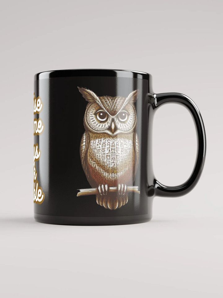 Wise Double Owl Black Mug product image (1)