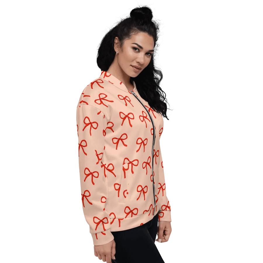 Dainty Bows Orange Bomber Jacket product image (4)