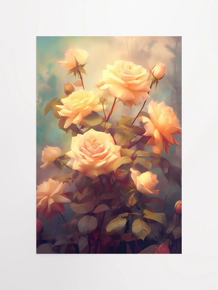 Whispers of Dawn: Vintage Pastel Roses Poster for Timeless Elegance Matte Poster product image (2)