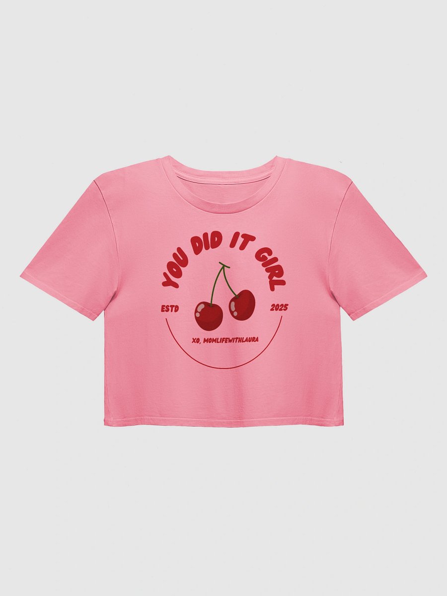You Did it Girl Cherries Cropped Tee - Red/Pink product image (1)
