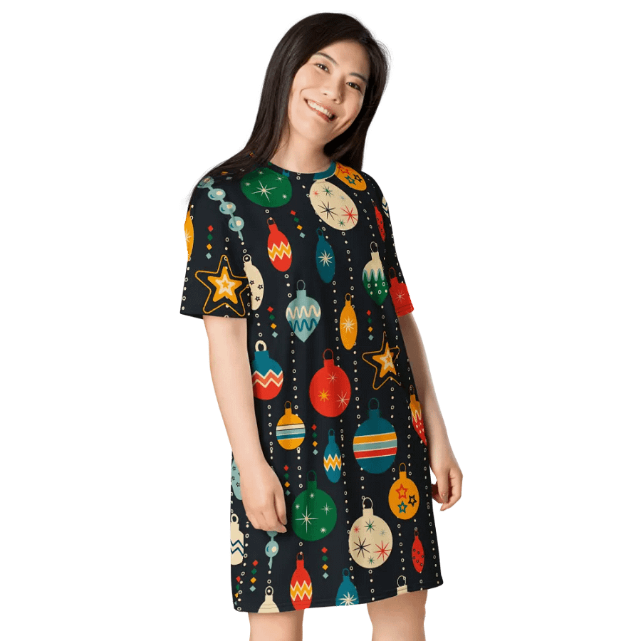 Christmas Ornaments T-Shirt Dress product image (8)