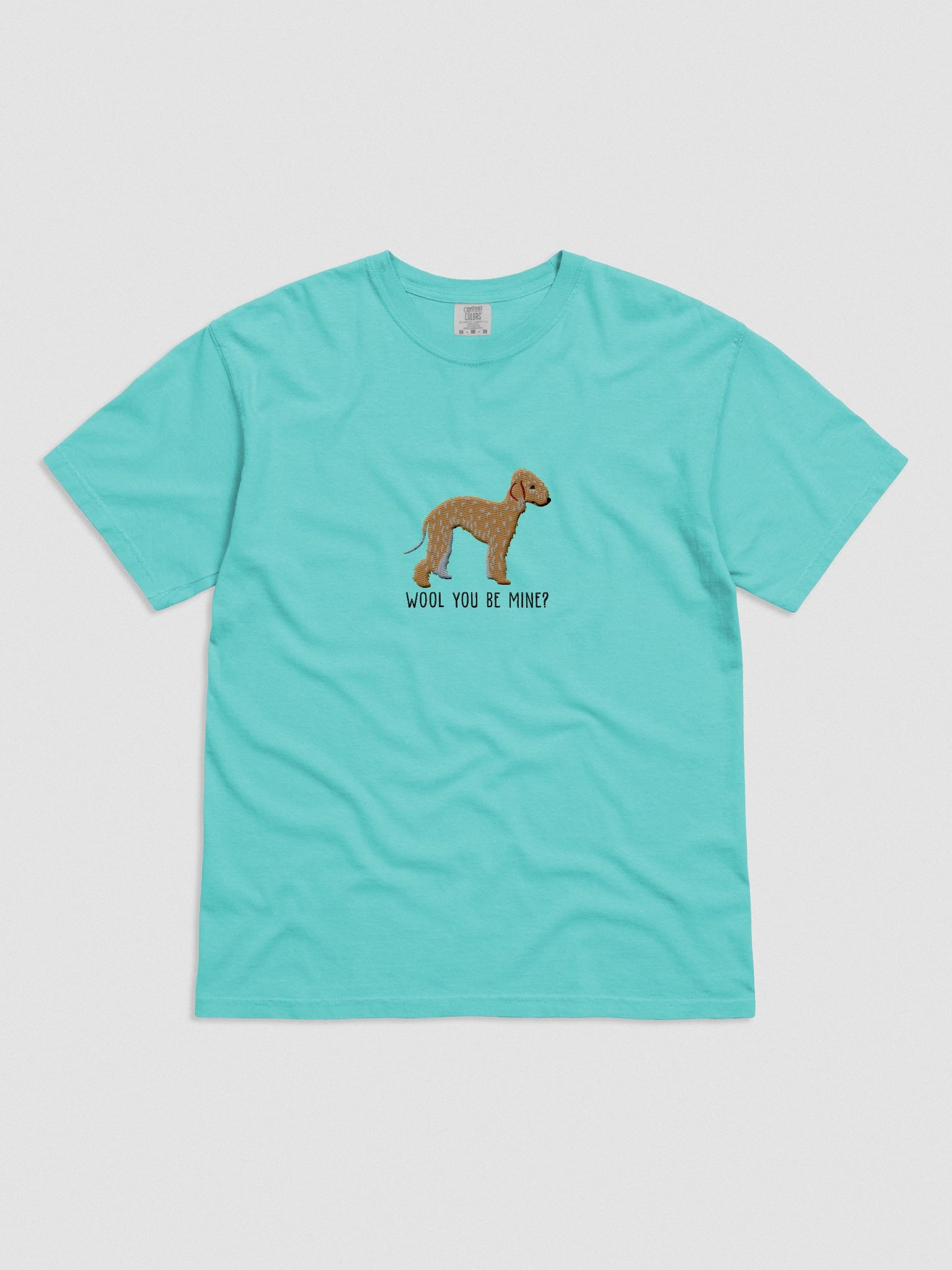 Wool You Be Mine? T-Shirt(Embroidered) of a Bedlington Terrier(Tan) product image (4)