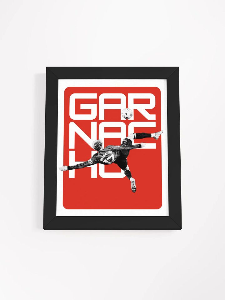 Alejandro Garnacho BW Manchester United Name Art Framed Print product image (1)