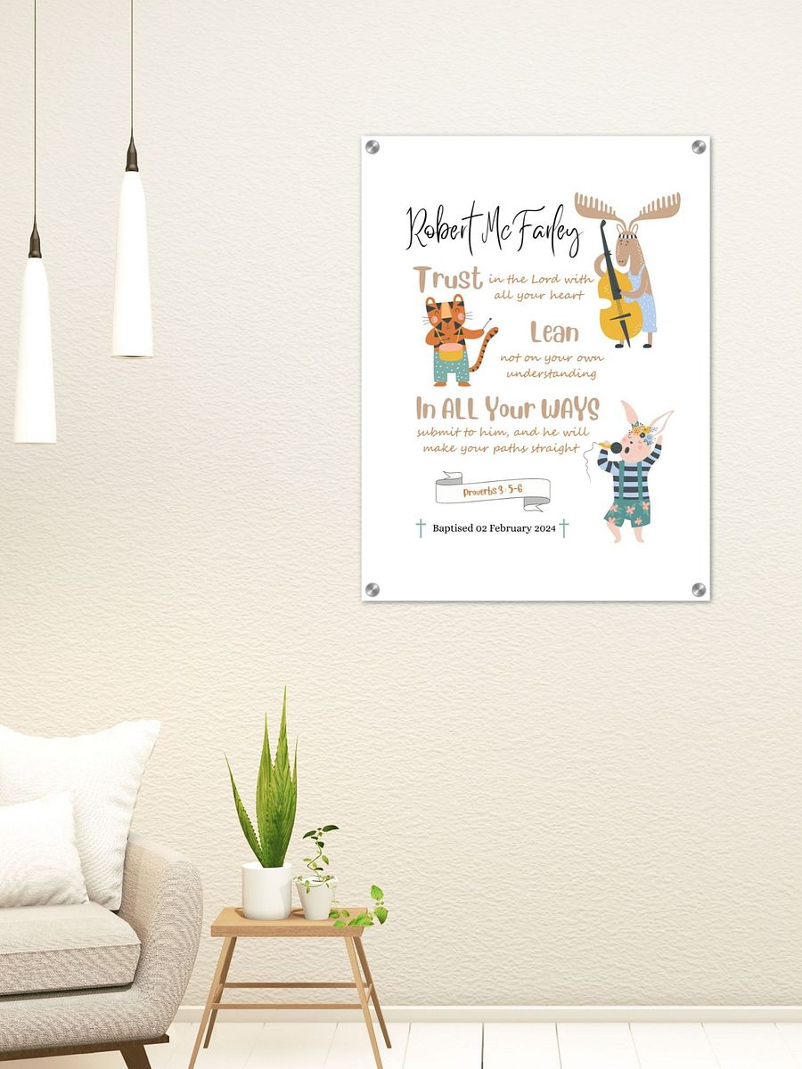 Funny Animals With Musical Instruments Baptism Canva Template product image (8)