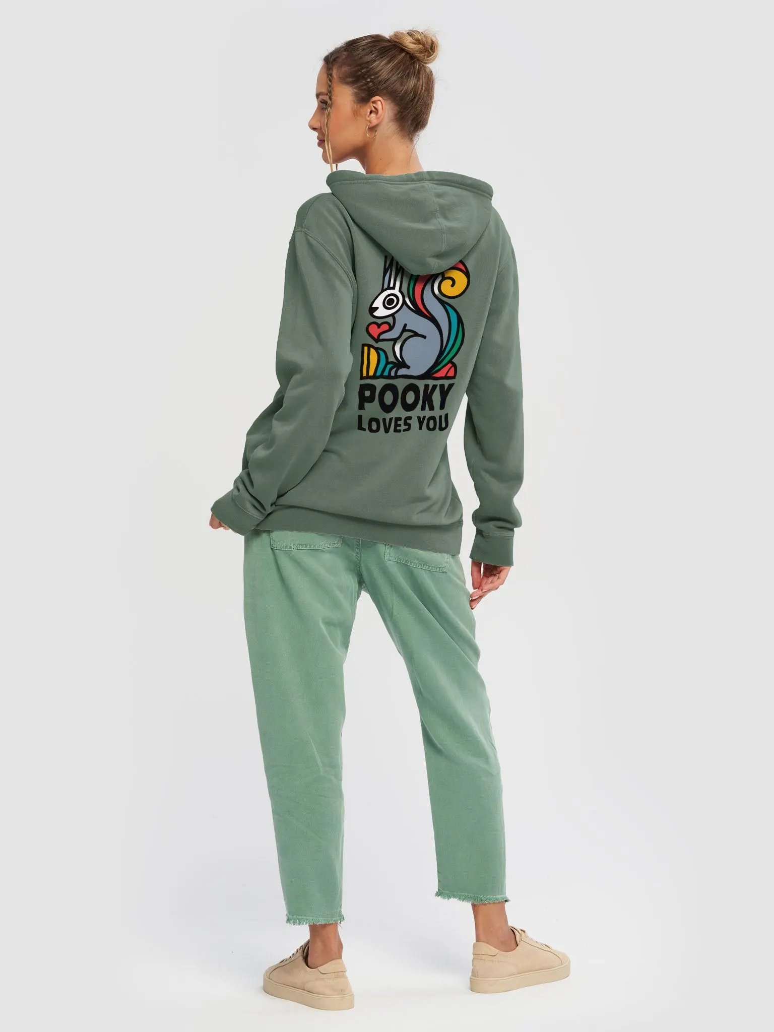 Super Premium Hoodie: (Image on both sides) Pooky Loves You, Stylized Neo Cubism product image (4)