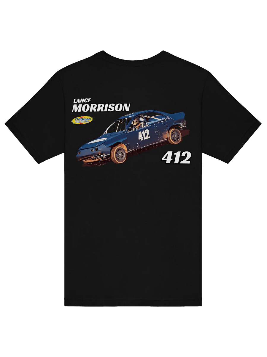 Cartoon Style Lance Morrison 412 Dirt Racing Shirt product image (43)