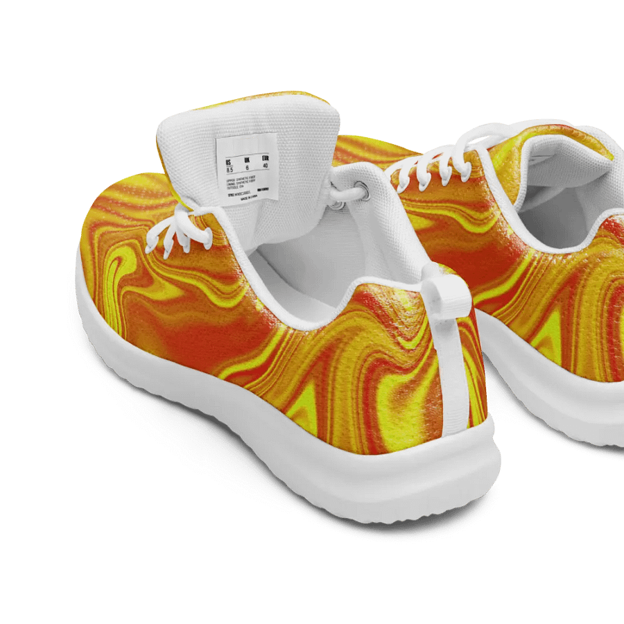 Women's Athletic Shoes - Yellow and Red Digital Fluid Art product image (6)