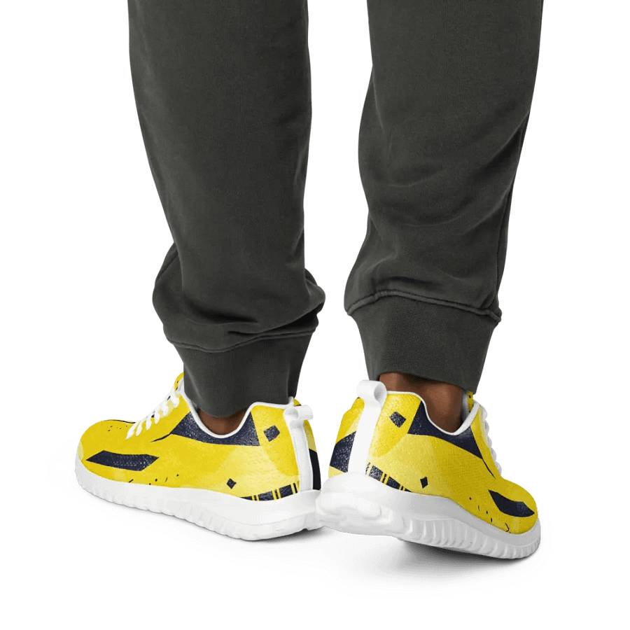 Yellow Abstract Men's Athletic Shoes #560 product image (5)