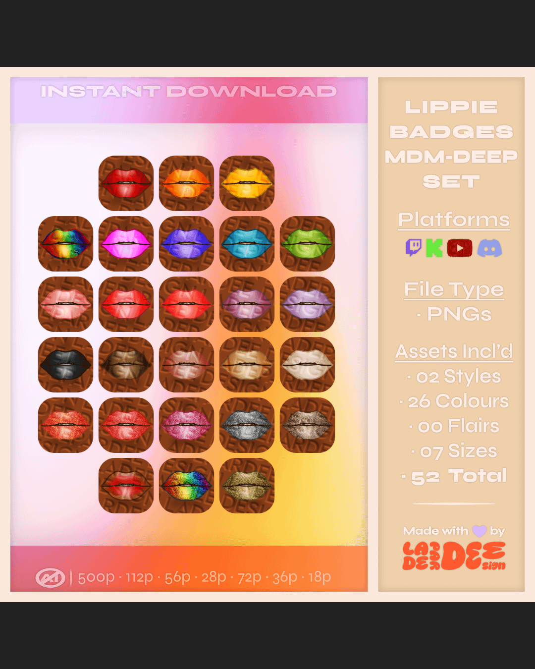 Lippie Badges [Medium-Deep Set] product image (1)