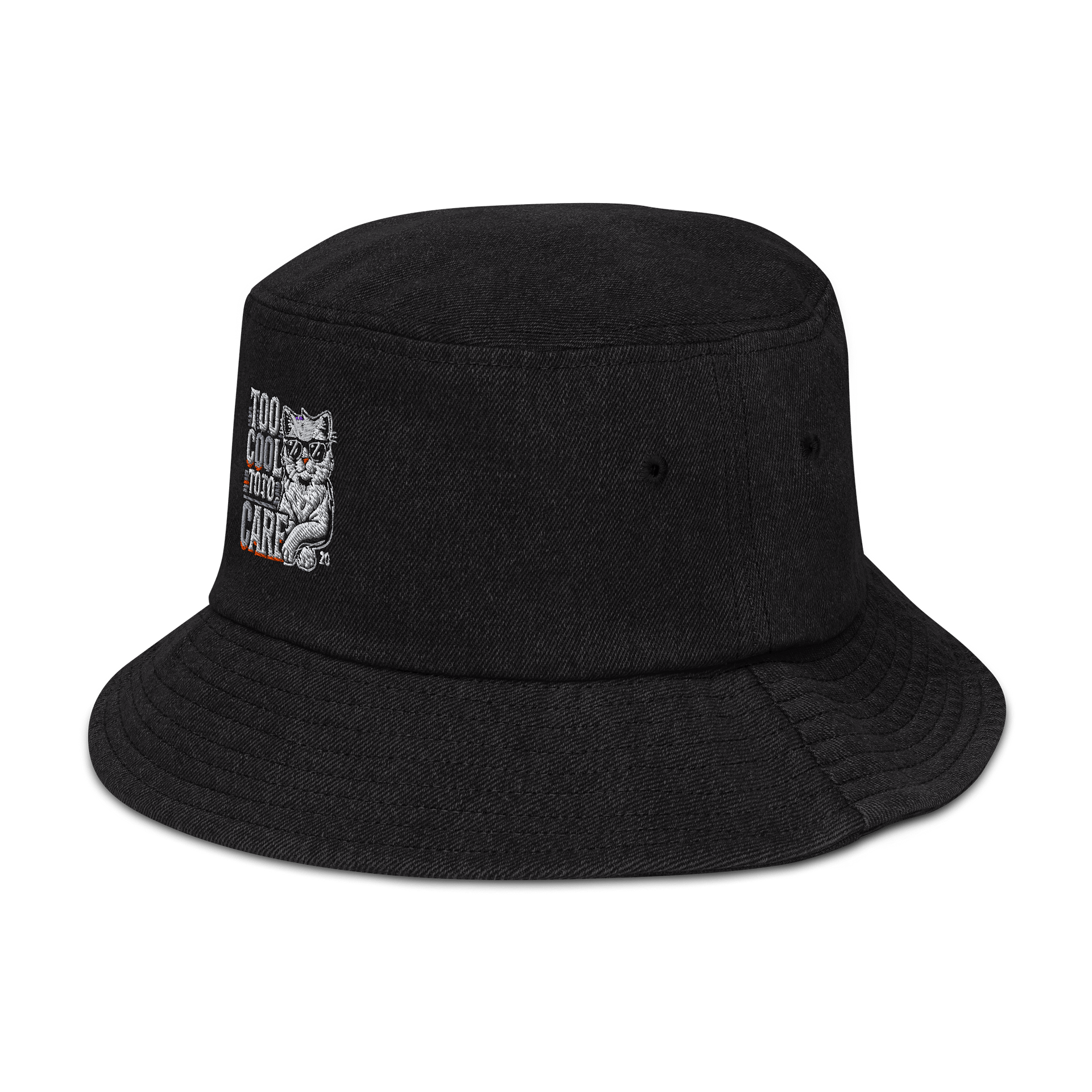 Cool Cat Attitude Denim Bucket Hat product image (6)