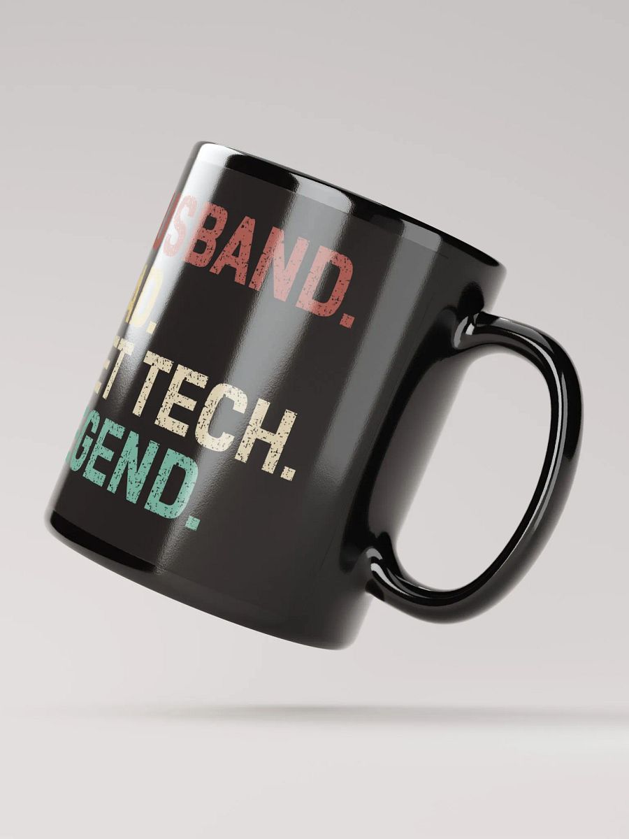 "Husband-Dad-Vet tech-Legend" black glossy mug product image (3)