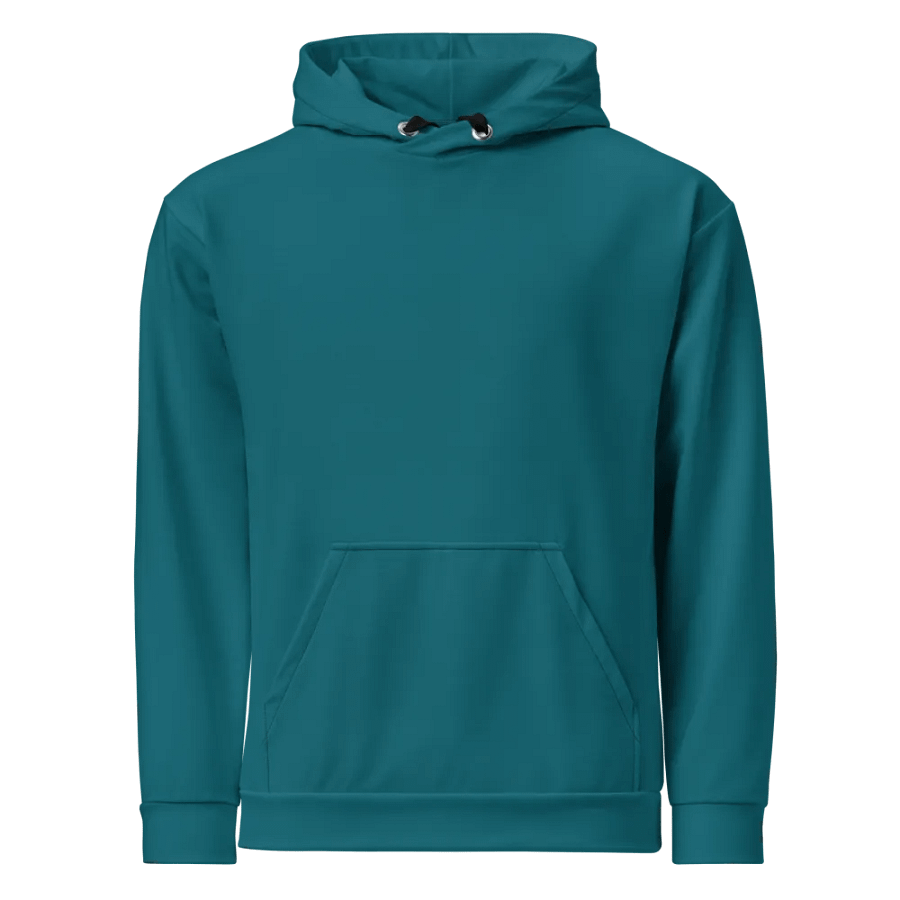 Plain Teal Blue True Summer Unisex Recycled Polyester Heavyweight Premium Hoodie by Treasure Pie product image (1)