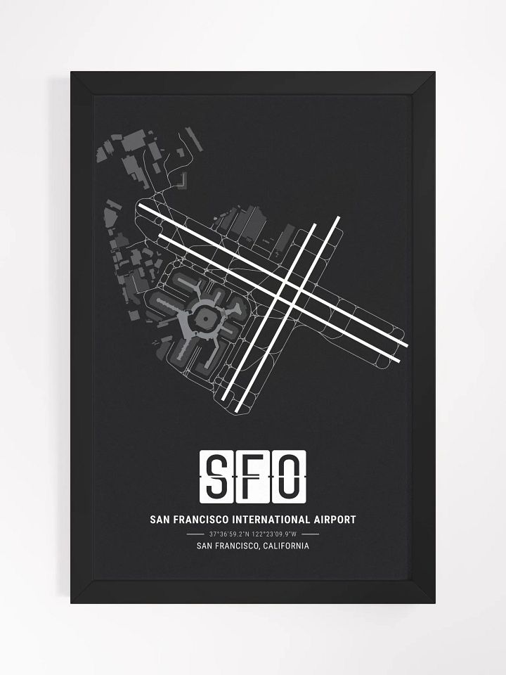 Framed Airport SFO Premium Map On Matt Paper product image (1)