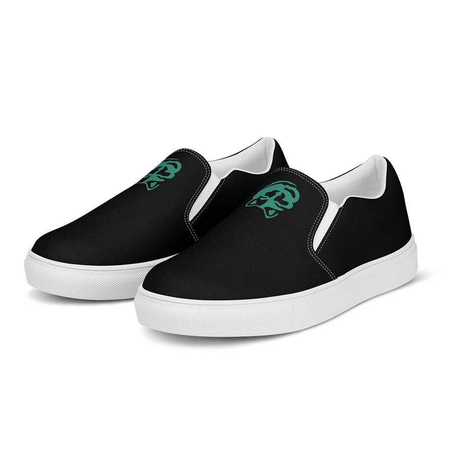 Black "Wolf" Women's Canvas Slip-Ons product image (3)