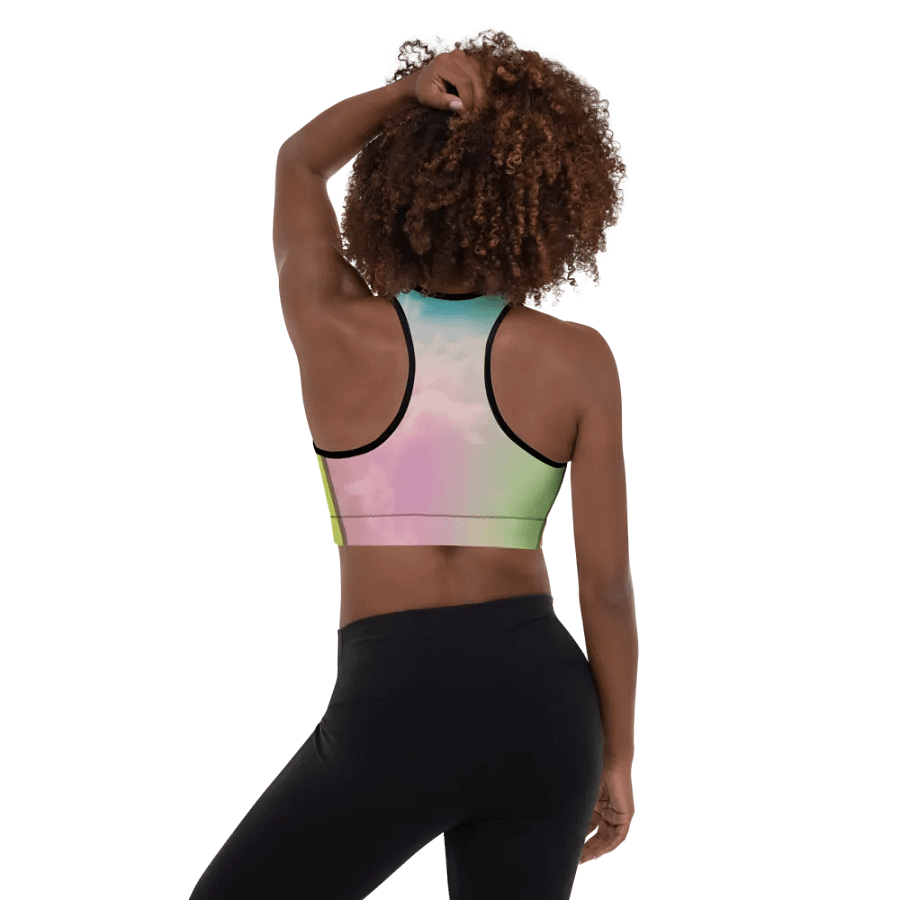 Blur cloud rainbow Design Padded Sports Bra - v11 product image (6)