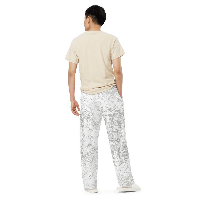 Abstract Pale Monochrome Unisex Wide Leg Trousers product image (8)