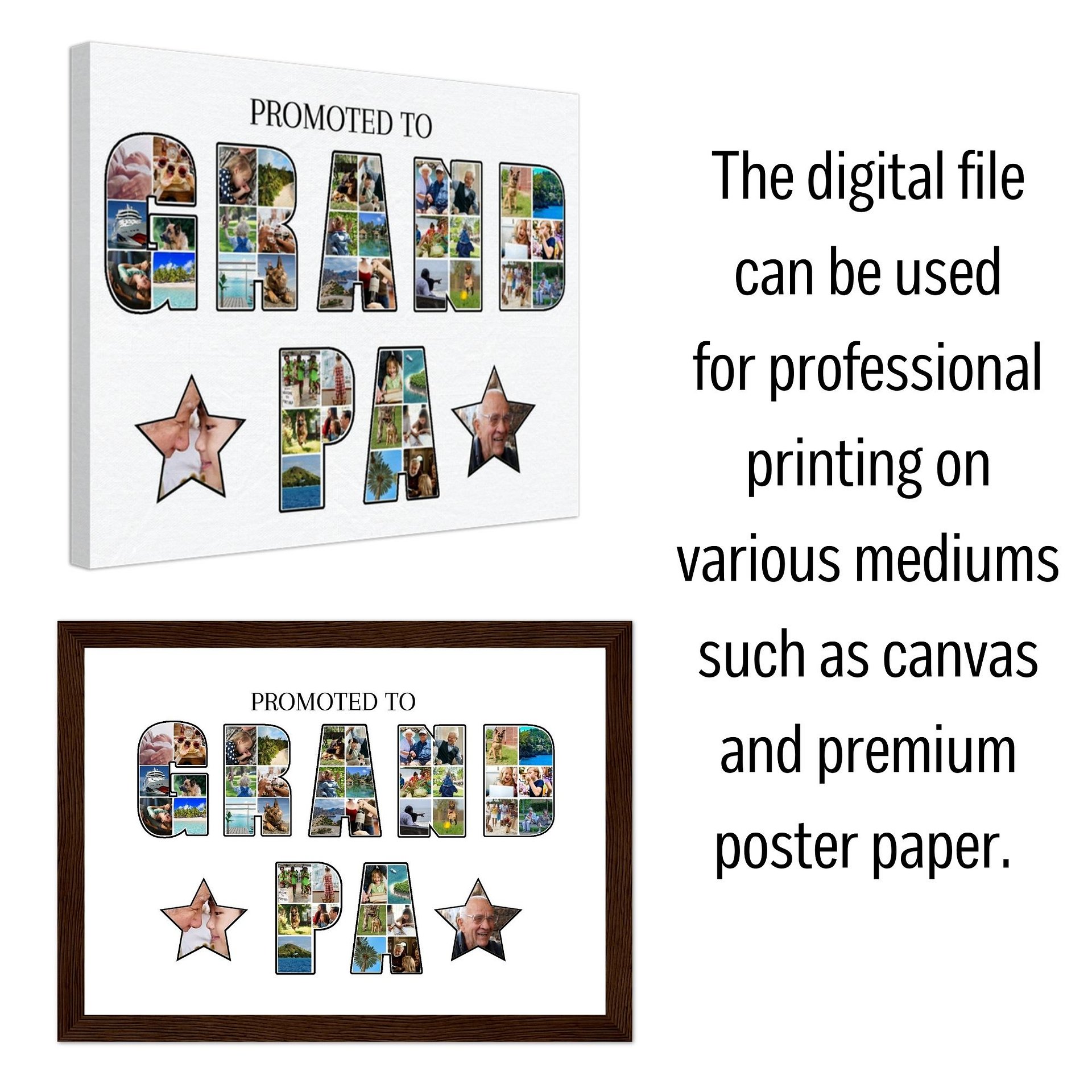 Promoted to Grandpa Photo Collage Canva Template product image (5)