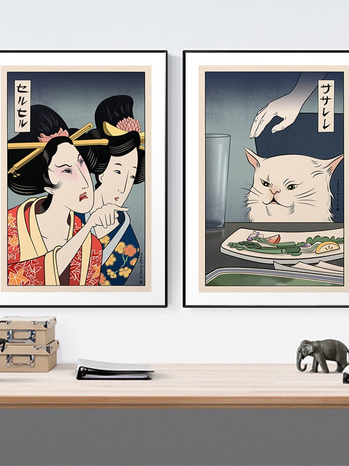 Geysha Samurai Wall Art Japanese Print Art Set of 3 product image (6)