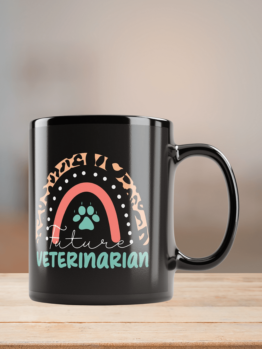 "Future veterinarian-Rainbow" black glossy mug product image (7)