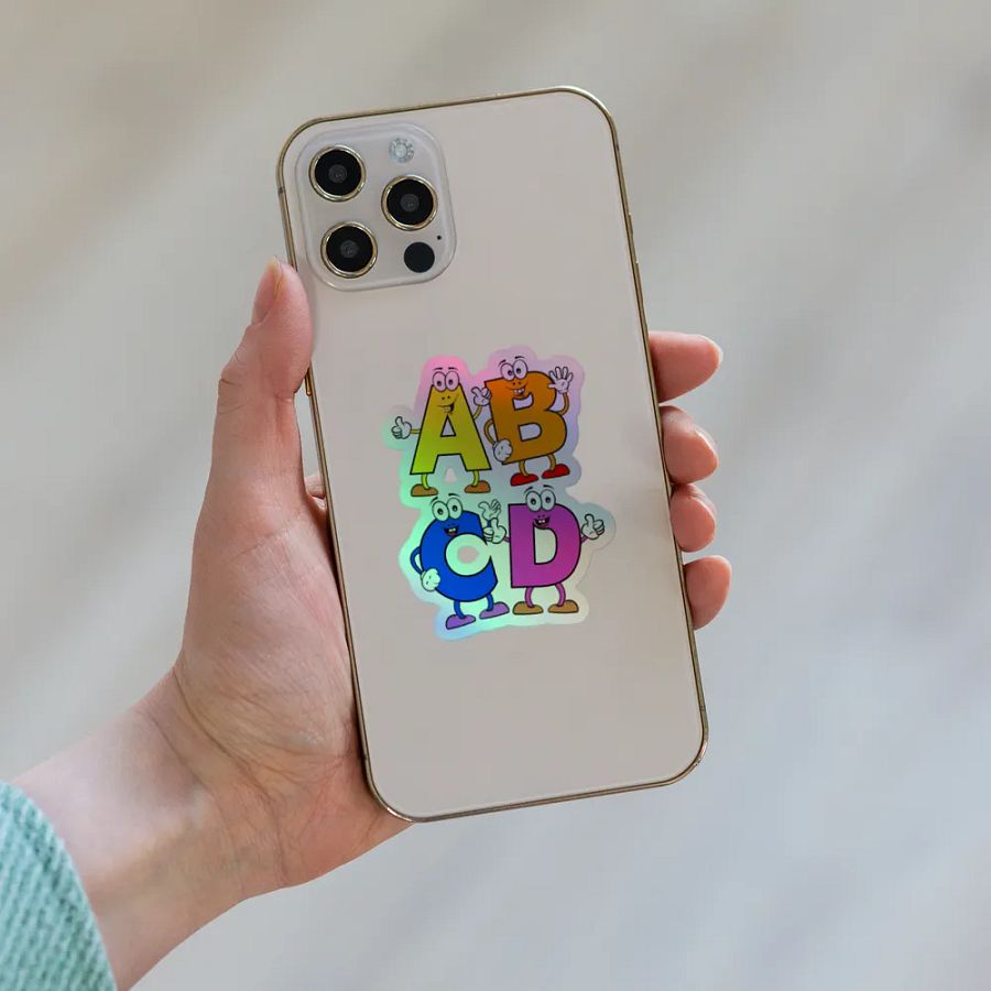 ABCD Holographic Cartoon Character Sticker product image (8)