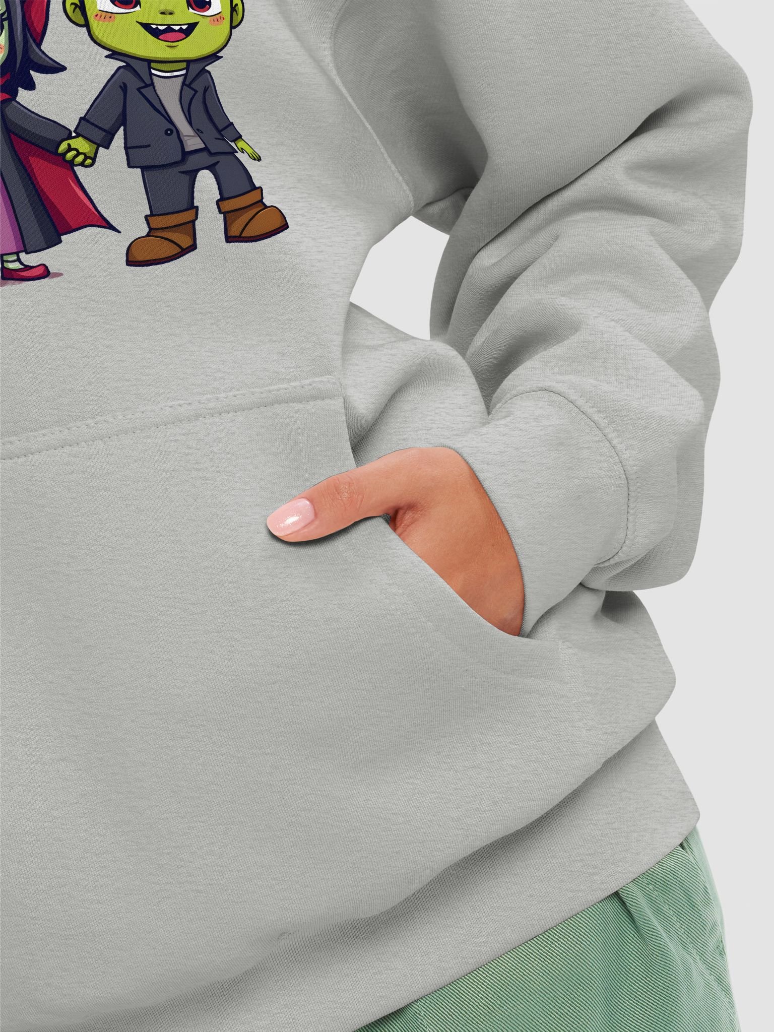 Creepy Crew Halloween Hoodie | Cute Spooky Characters Sweatshirt | Mummy Vampire Frankenstein Pullover product image (8)