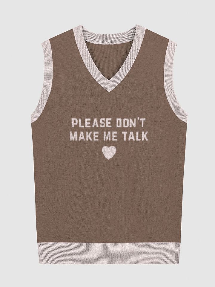 PLEASE DON'T MAKE ME TALK (light pink and brown) knitwear vest product image (1)
